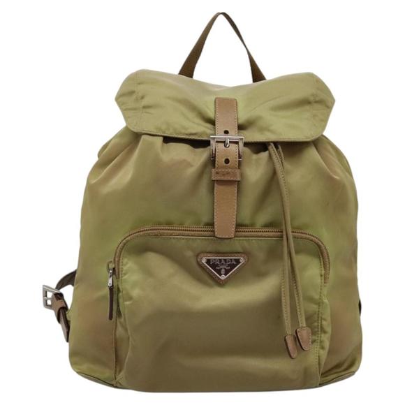 PRADA Backpack Nylon Beige Brown Silver Auth bs22981 - Picture 13 of 16